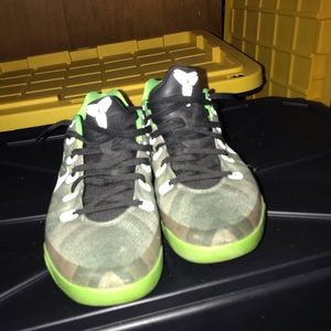 Green Nike Kobe basketball shoes